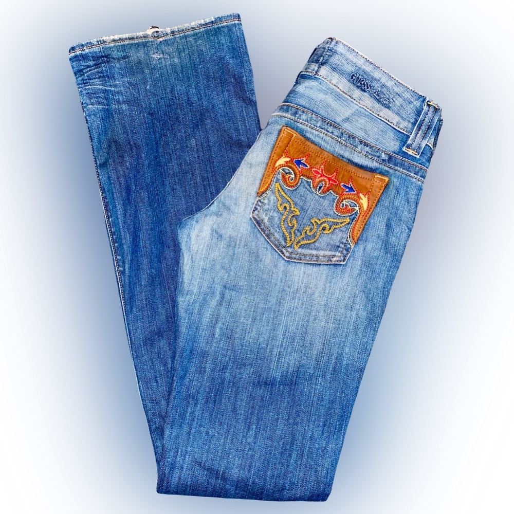 VTG GUESS DENIM Y2K EMBELLISHED DENIM JEANS // SIZE 27🌟